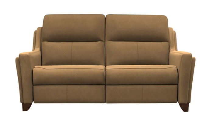 Parker Knoll Portland Large Two Seat Sofa in Rocco Truffle Leather Mahogany Leg